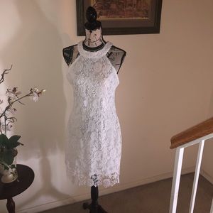 Fitted Lace White dress - size 12